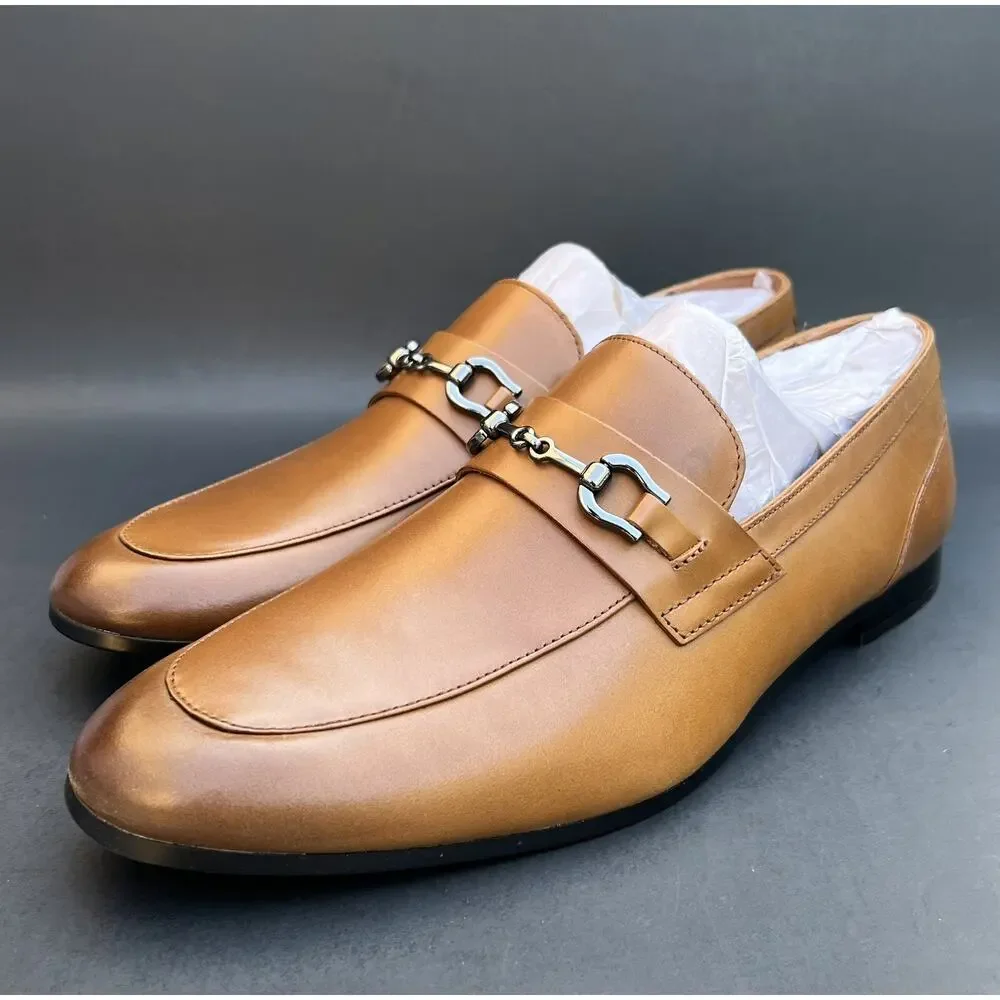 ALDO Marinho Loafers Brown (Cognac Leather Smooth) Men's 11 US Size - Picture 2 of 15